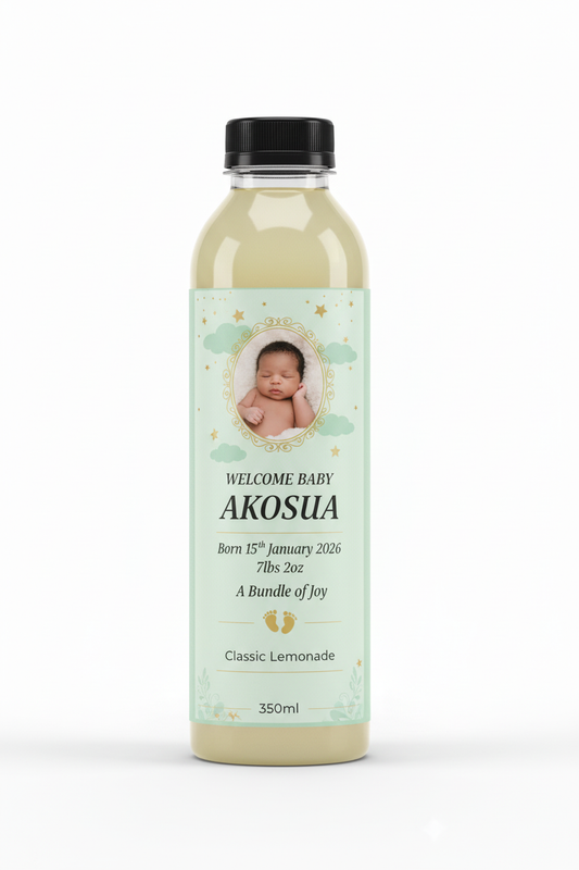 Classic Lemonade Birth Announcement Custom Label