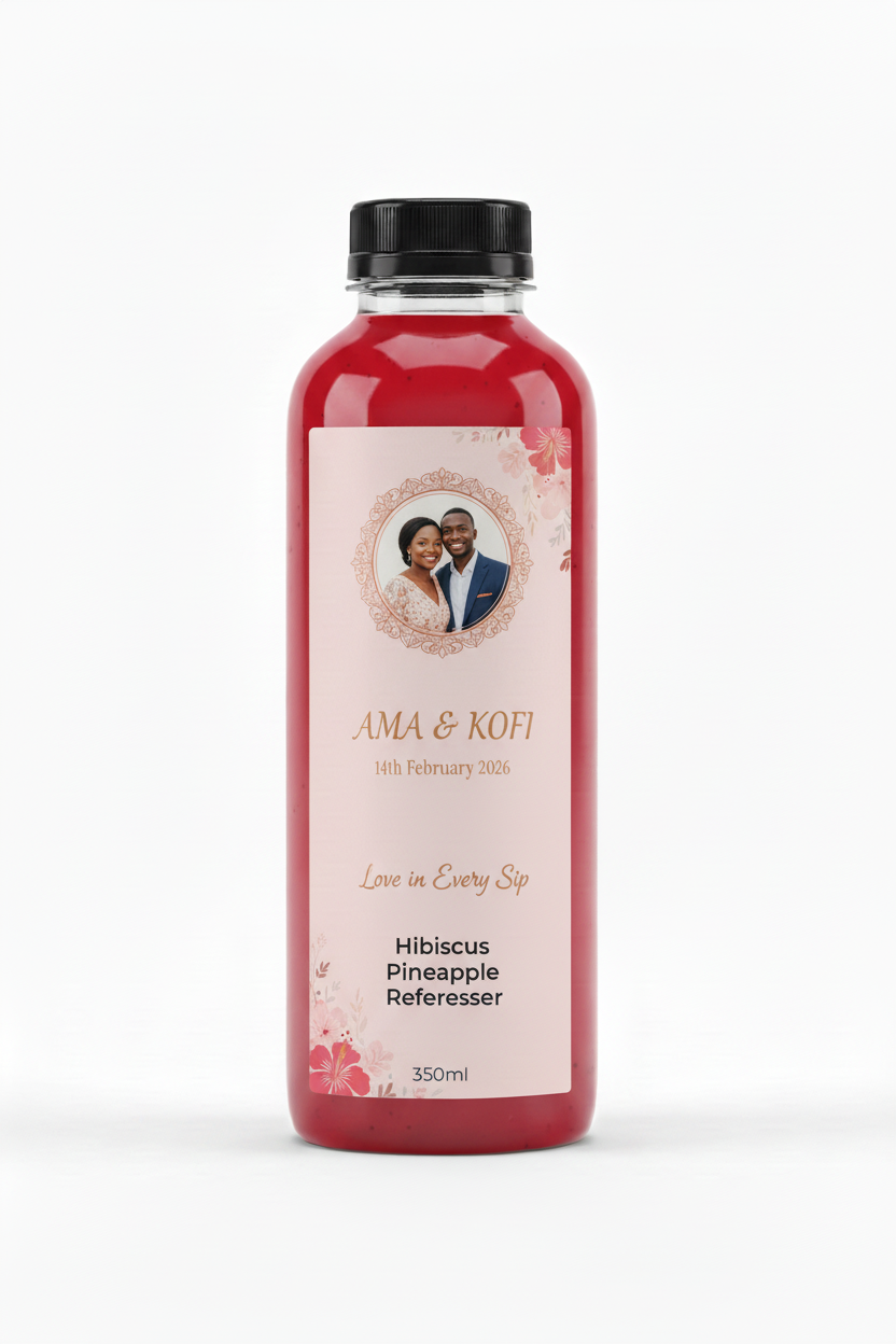 Hibiscus Pineapple Refresher Wedding Custom Label