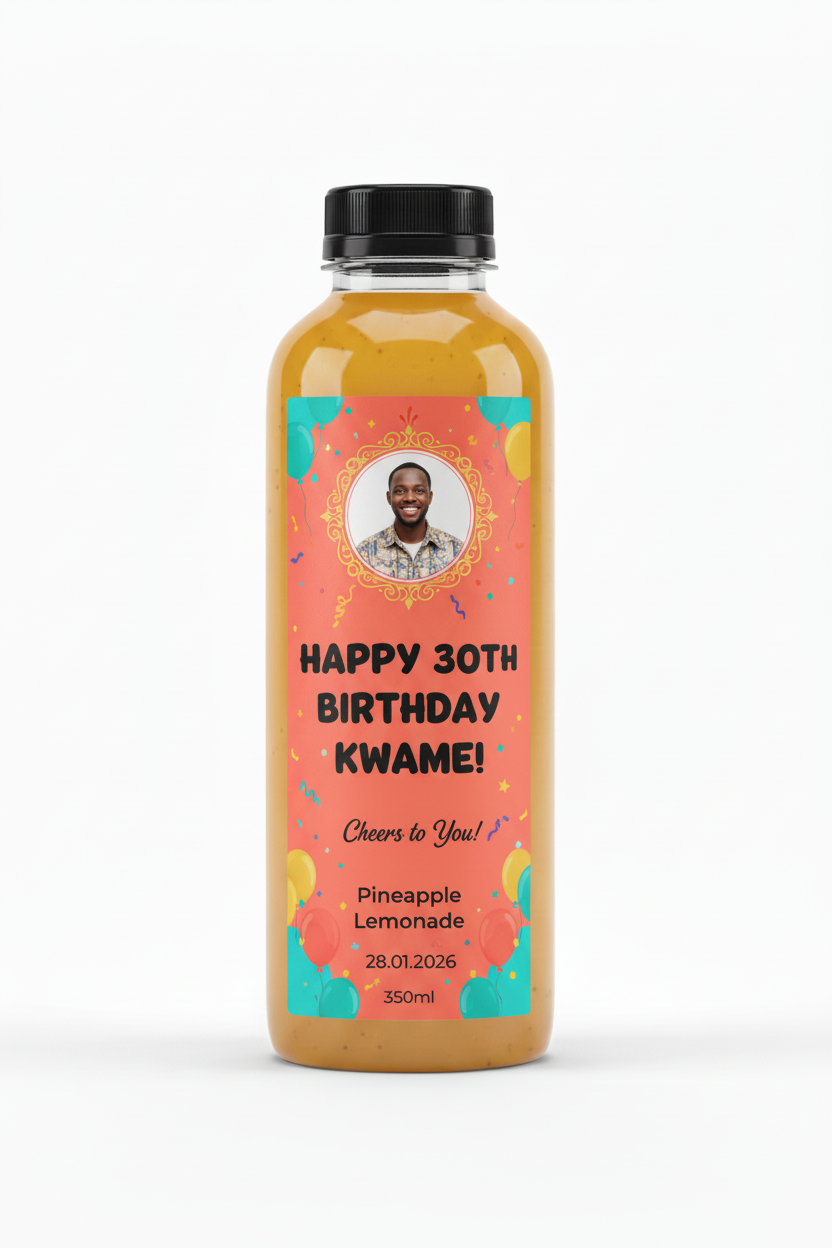 Pineapple Lemonade Birthday Custom Label