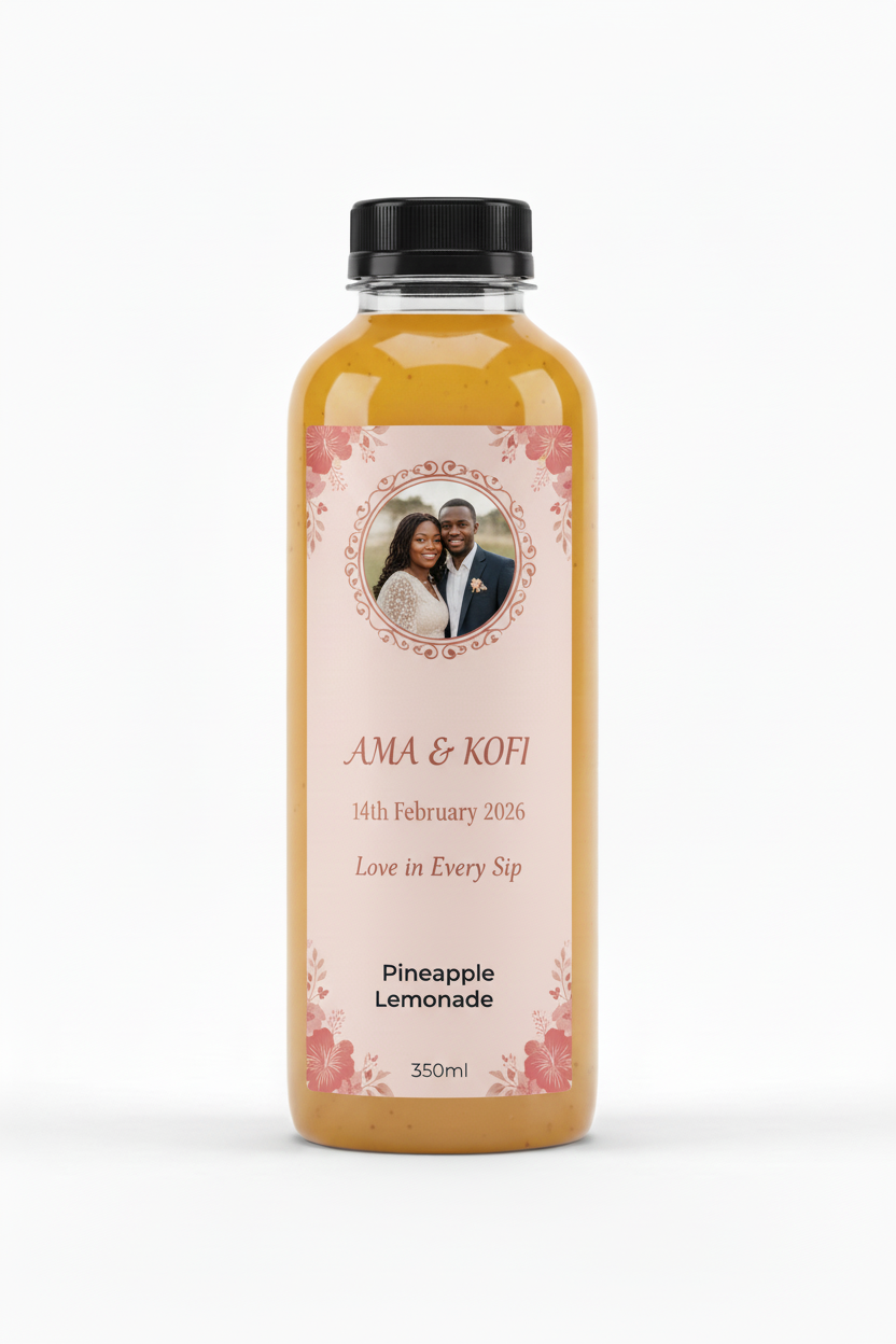 Pineapple Lemonade Wedding Custom Label