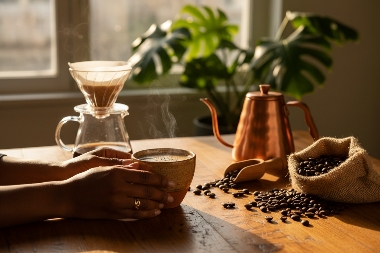 Someone enjoying my coffee/beverage, or a beautifully styled serving